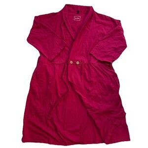 BROBE Post Surgery Recovery Robe Womens Size Large Magenta Pockets Healing Large